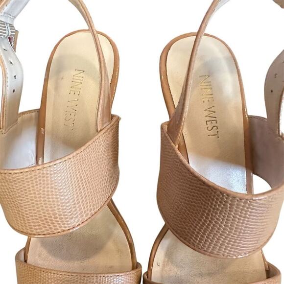 Nine West Women's Cork Wedge Sandals tan Size 6M Casual Summer - Picture 8 of 9